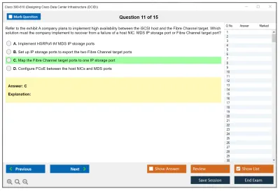 Cisco 300-610 Designing Cisco Data Center Infrastructure (DCID) Practice test exam simulator test engine exam Prep practice test questions answers Image 11