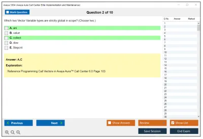 Avaya 3304 Avaya Aura Call Center Elite Implementation and Maintenance Practice test exam simulator test engine exam Prep practice test questions answers Image 2