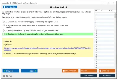 VMware 2V0-21.20PSE Professional VMware vSphere 7.x Practice test exam simulator test engine exam Prep practice test questions answers Image 10