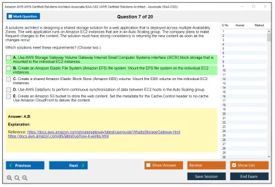 Amazon AWS AWS-Certified-Solutions-Architect-Associate-SAA-C02 AWS Certified Solutions Architect - Associate (SAA-C02) Practice test exam simulator test engine exam Prep practice test questions answers Image 7