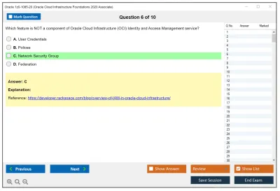 Oracle 1z0-1085-20 Oracle Cloud Infrastructure Foundations 2020 Associate Practice test exam simulator test engine exam Prep practice test questions answers Image 6