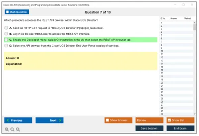 Cisco 300-635 Automating Cisco Data Center Solutions (DCAUTO) Practice test exam simulator test engine exam Prep practice test questions answers Image 7