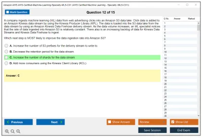 Amazon AWS AWS-Certified-Machine-Learning-Specialty-MLS-C01 AWS Certified Machine Learning - Specialty Practice test exam simulator test engine exam Prep practice test questions answers Image 12