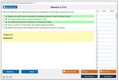 IBM C1000-012 IBM Watson Application Developer V3.1 Practice test exam simulator test engine exam Prep practice test questions answers Image 3