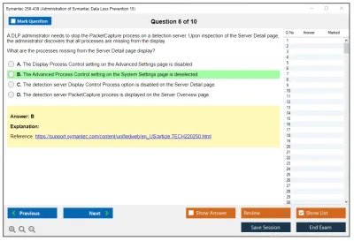 Symantec 250-438 Administration of Symantec Data Loss Prevention 15 Practice test exam simulator test engine exam Prep practice test questions answers Image 6