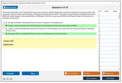 Salesforce CPQ-Specialist Salesforce Certified CPQ Specialist Practice test exam simulator test engine exam Prep practice test questions answers Image 4