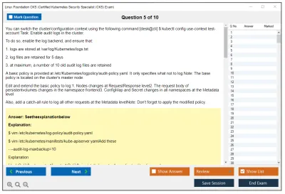Linux Foundation CKS Certified Kubernetes Security Specialist (CKS) Practice test exam simulator test engine exam Prep practice test questions answers Image 5