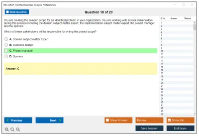 IIBA CBAP Certified Business Analysis Professional (CBAP) Practice test exam simulator test engine exam Prep practice test questions answers Image 18