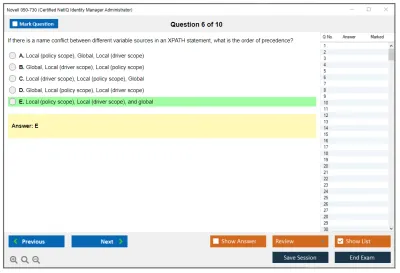 Novell 050-730 Certified NetIQ Identity Manager Administrator Practice test exam simulator test engine exam Prep practice test questions answers Image 6