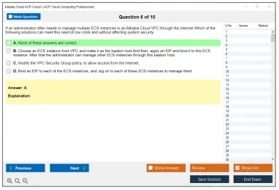 Alibaba Cloud ACP-Cloud1 ACP Cloud Computing Certification Practice test exam simulator test engine exam Prep practice test questions answers Image 6