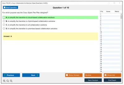 Cisco 700-651 Cisco Collaboration Architecture Sales Essentials (CASE) Practice test exam simulator test engine exam Prep practice test questions answers Image 1