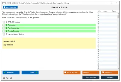 SAP C_ARCIG_2208 SAP Certified Application AssociateSAP Ariba Integration with Cloud Integration Gateway Practice test exam simulator test engine exam Prep practice test questions answers Image 5