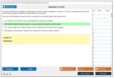Amazon AWS AWS-SysOps-SOA-C01 AWS Certified SysOps Administrator - Associate Practice test exam simulator test engine exam Prep practice test questions answers Image 14
