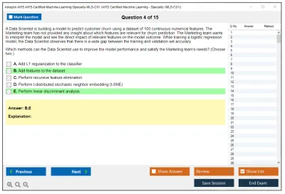 Amazon AWS AWS-Certified-Machine-Learning-Specialty-MLS-C01 AWS Certified Machine Learning - Specialty Practice test exam simulator test engine exam Prep practice test questions answers Image 4