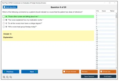 Test Prep CGFNS Commission on Graduates of Foreign Nursing Schools Practice test exam simulator test engine exam Prep practice test questions answers Image 9