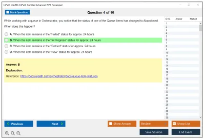 UiPath UiARD UiPath Certified Advanced RPA Developer Practice test exam simulator test engine exam Prep practice test questions answers Image 4