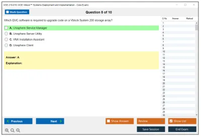 VCE 210-010 VCE Vblock™ Systems Deployment and Implementation - Core Exam Practice test exam simulator test engine exam Prep practice test questions answers Image 8