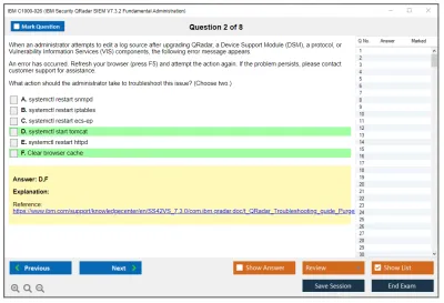 IBM C1000-026 IBM Security QRadar SIEM V7.3.2 Fundamental Administration Practice test exam simulator test engine exam Prep practice test questions answers Image 2