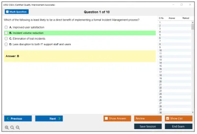 ASQ CQIA Certified Quality Improvement Associate Practice test exam simulator test engine exam Prep practice test questions answers Image 1
