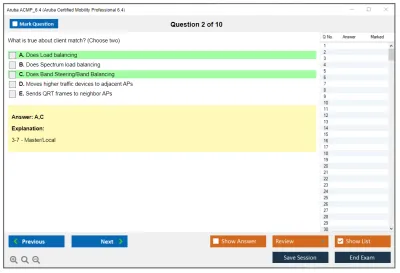 Aruba ACMP_6.4 Aruba Certified Mobility Professional 6.4 Practice test exam simulator test engine exam Prep practice test questions answers Image 2