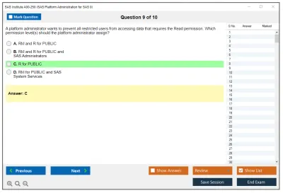SAS Institute A00-250 A00-250 SAS Platform Administration for SAS9 Practice test exam simulator test engine exam Prep practice test questions answers Image 9