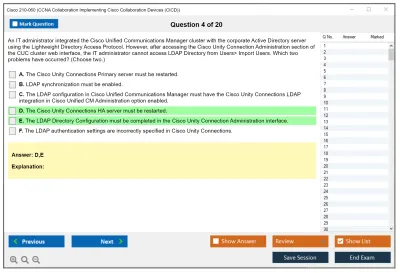 Cisco 210-060 CCNA Collaboration Implementing Cisco Collaboration Devices (CICD) Practice test exam simulator test engine exam Prep practice test questions answers Image 4