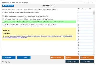 VMware 5V0-32.21 VMware Cloud Provider Specialist Practice test exam simulator test engine exam Prep practice test questions answers Image 10