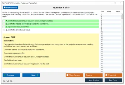 PMI PMI-SP PMI Scheduling Professional Practice test exam simulator test engine exam Prep practice test questions answers Image 4