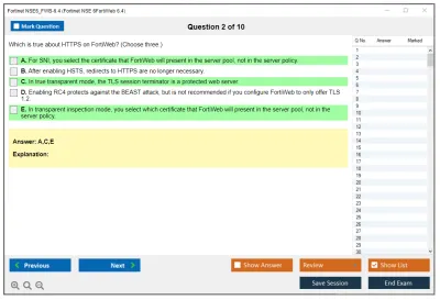 Fortinet NSE6_FWB-6.4 Fortinet NSE 6 - FortiWeb 6.4 Practice test exam simulator test engine exam Prep practice test questions answers Image 2