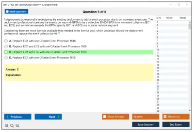 IBM C1000-055 IBM QRadar SIEM V7.3.2 Deployment Practice test exam simulator test engine exam Prep practice test questions answers Image 5