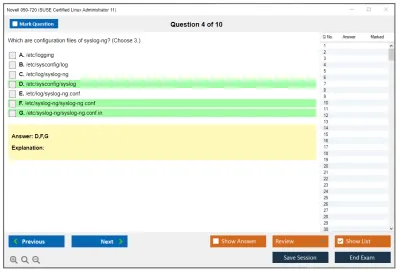 Novell 050-720 SUSE Certified Linux Administrator 11 Practice test exam simulator test engine exam Prep practice test questions answers Image 4