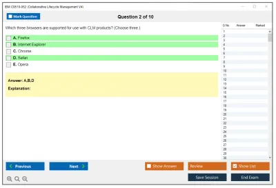 IBM C9510-052 Collaborative Lifecycle Management V4 Practice test exam simulator test engine exam Prep practice test questions answers Image 2