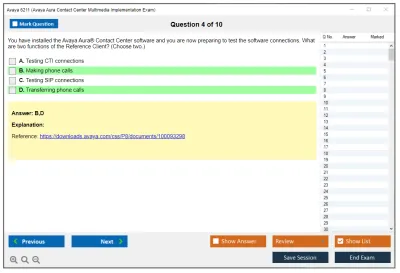 Avaya 6211 Avaya Aura Contact Center Multimedia Implementation Exam Practice test exam simulator test engine exam Prep practice test questions answers Image 4