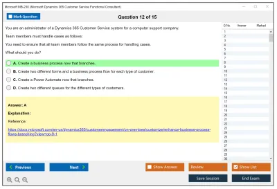 Microsoft MB-230 Microsoft Dynamics 365 for Customer Service Practice test exam simulator test engine exam Prep practice test questions answers Image 12
