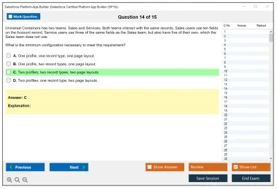 Salesforce Platform-App-Builder Salesforce Certified Platform App Builder Practice test exam simulator test engine exam Prep practice test questions answers Image 14