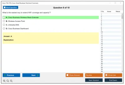 Cisco 700-755 Cisco Small Business Technical Overview Practice test exam simulator test engine exam Prep practice test questions answers Image 8