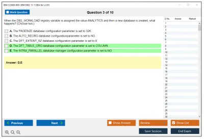 IBM C2090-600 IBM DB2 11.1 DBA for LUW Practice test exam simulator test engine exam Prep practice test questions answers Image 3