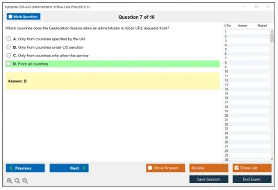Symantec 250-430 Administration of Blue Coat ProxySG 6.6 Practice test exam simulator test engine exam Prep practice test questions answers Image 7