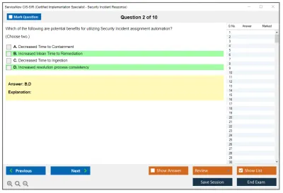 ServiceNow CIS-SIR Certified Implementation Specialist - Security Incident Response Exam Practice test exam simulator test engine exam Prep practice test questions answers Image 2