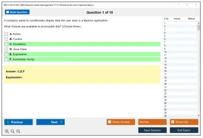 IBM C2010-530 IBM Maximo Asset Management V7.6 Infrastructure and Implementation Practice test exam simulator test engine exam Prep practice test questions answers Image 1