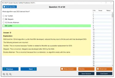 ISC2 SSCP Systems Security Certified Practitioner Practice test exam simulator test engine exam Prep practice test questions answers Image 15