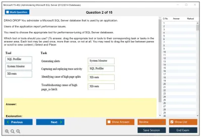Microsoft 70-462 Administering Microsoft SQL Server 2012/2014 Databases Practice test exam simulator test engine exam Prep practice test questions answers Image 2