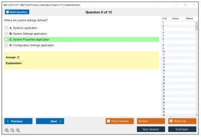 IBM C2010-571 IBM Tivoli Process Automation Engine V7.5 Implementation Practice test exam simulator test engine exam Prep practice test questions answers Image 8