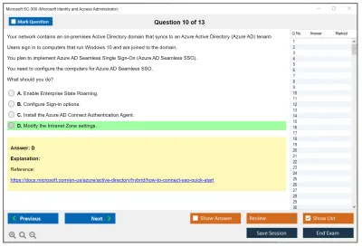 Microsoft SC-300 Microsoft Identity and Access Administrator Practice test exam simulator test engine exam Prep practice test questions answers Image 10