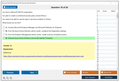 Microsoft MS-500 Microsoft 365 Security Administration Practice test exam simulator test engine exam Prep practice test questions answers Image 18