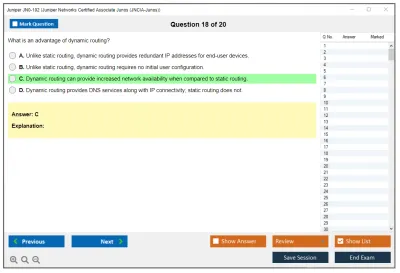Juniper JN0-102 Juniper Networks Certified Associate Junos (JNCIA-Junos) Practice test exam simulator test engine exam Prep practice test questions answers Image 18