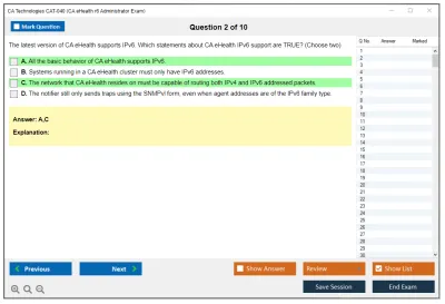 CA Technologies CAT-040 CA eHealth r6 Administrator Exam Practice test exam simulator test engine exam Prep practice test questions answers Image 2