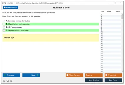 SAP E_HANABW_13 SAP Certified Application Specialist - SAP BW 7.5 powered by SAP HANA Practice test exam simulator test engine exam Prep practice test questions answers Image 3