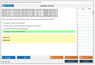 Cisco 350-801 Implementing Cisco Collaboration Core Technologies (350-801 CLCOR) Practice test exam simulator test engine exam Prep practice test questions answers Image 12