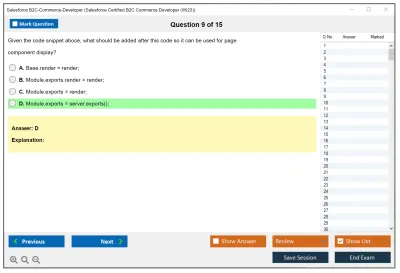 Salesforce B2C-Commerce-Developer Salesforce Certified B2C Commerce Developer Practice test exam simulator test engine exam Prep practice test questions answers Image 9